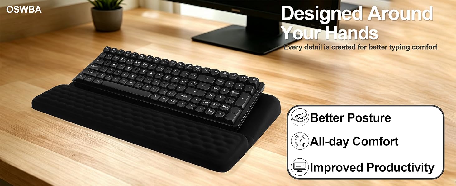 Keyboard Stand with Wrist Rest, Ergonomic Memory Foam Support
