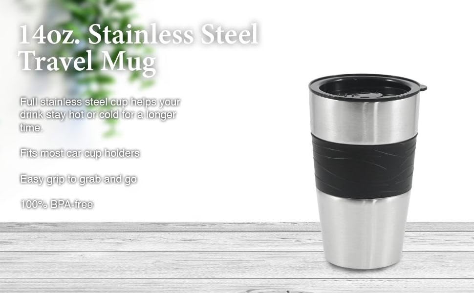 14 oz. Stainless Steel Travel Mug