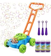 Lydaz Bubble Lawn Mower for Toddlers 1-3, Outdoor Bubble Blower Machine for 1 Year Old Boys Toy G...