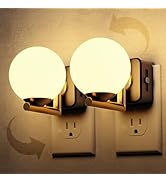L LOHAS LED Night Lights Plug Into Wall 2 Pack, Dusk to Dawn Sensor, 3000K Nightlight, 0-100LM Ad...