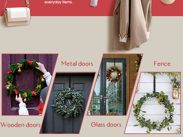 12 in Wreath Hanger Black Wreath Hangers for Front Door Christmas Wreaths Holder Halloween Easter