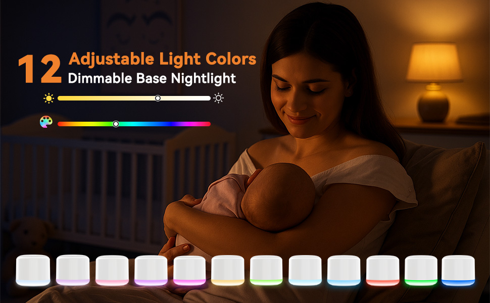 12 Adjustable Light Colors, 5 Brightness Levels