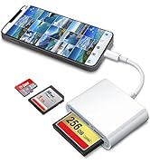 DenicMic SD CF Card Reader Compatible with iPhone 14 13 12 11 X XS/iPad with Lighting Ports SD CF...