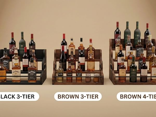 Liquor Bottle Display Shelf, Coffee Syrup Rack Organizer