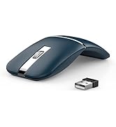 NYIEFADA Foldable Bluetooth Travel Mouse, Wireless Portable 2.4G Arc Mouse for Laptop, 360° Rotat...