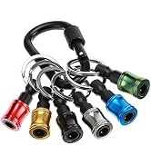 Saipe 6PCS Keychain Extension Bar Aluminum Alloy Screwdriver Bits Holder Set Portable Drill Screw...