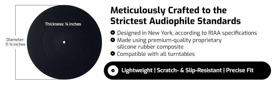 Hudson Hi-Fi Silicone Turntable Platter Mat