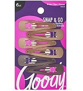 Goody Metal Contour Hair Snap Clips - 6 Count, Brunette Assorted Colors - Just Snap Into Place - ...