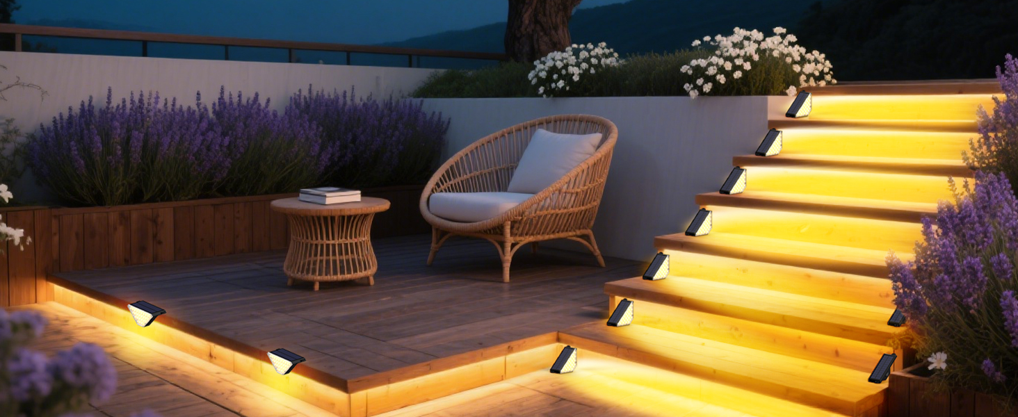 solar deck lights outdoor waterproof