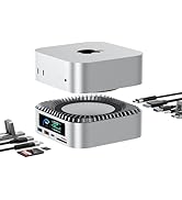 RayCue All-in-One Dock for Mac mini M4 with Smart Displays, NVMe/SATA SSD Enclosure, 4K60Hz HDMI,...