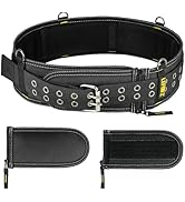4-Inch Padded Tool Belt,Heavy Duty Tool Belts for Men with 4 Suspenders Ring,Work Belts for Elect...