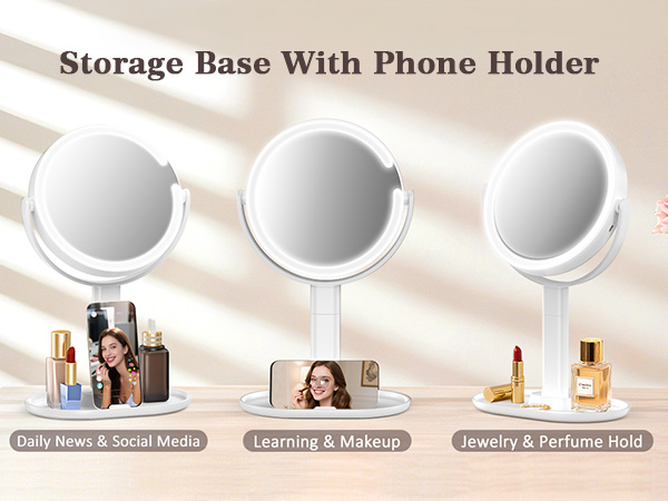 Mirror With Phone Holder