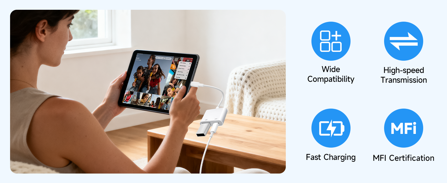 Lightning to USB Camera Adapter