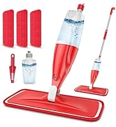 Spray Mops for Floor Cleaning: EXEGO Wet Mop with 3 Washable Microfiber Pads for Swiffer Powermop...