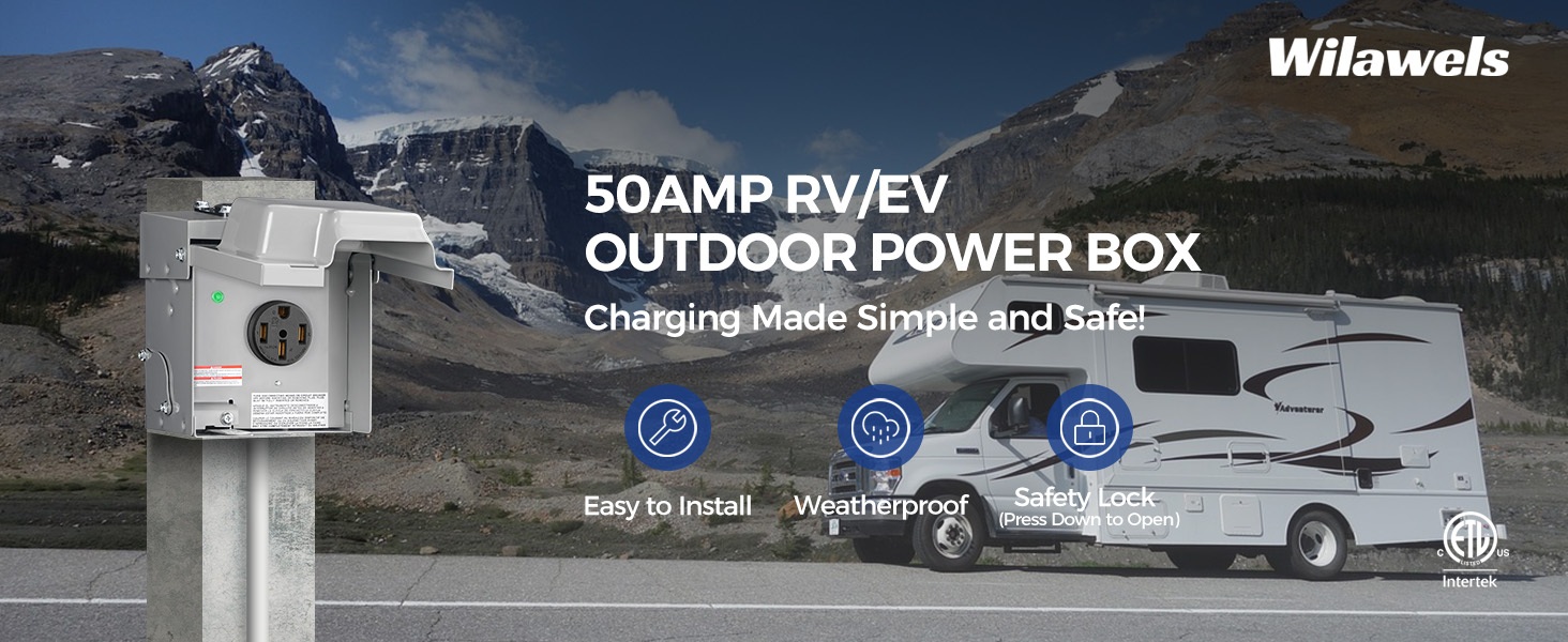 50 Amp RV Power Outlet Box