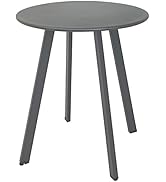 Meluvici Outdoor Side Table, Weather Resistant Patio Small Side Table Outdoor Indoor Round Metal ...