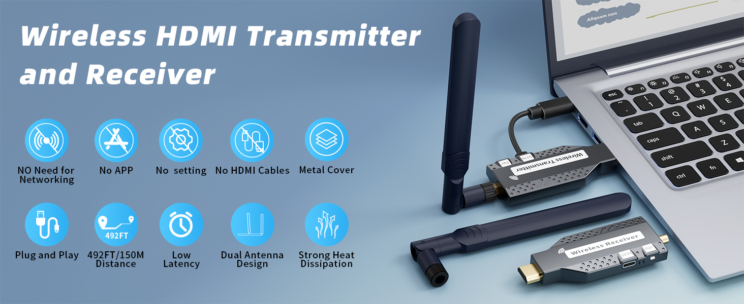 Wireless HDMI Transmitter and Receiver