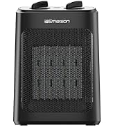 Emerson SH1501 1500W Electric Space Heater, Portable with 3 Level Thermostat, PTC Ceramic Fast He...