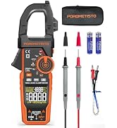 POROMETISTO Inrush Clamp Meter With Flashlight,CM06Pro Clamp Multimeter,T-RMS 6000 Counts 1000A A...