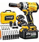 Cordless Impact Wrench 1/2 Inch, 800N.m(590 Ft-lbs) High Torque, Brushless Motor, 2x 4.0Ah Batter...
