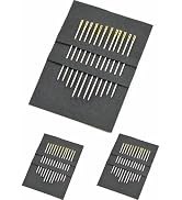 24 Pcs Silver Self Threading Needles,Easy Threading Needles Handmade Sewing Embroidery Needle Acc...