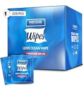 220 PCS Lens Wipes for Eyeglasses, Individually Wrapped Pre-moistened Cleaning Wipes, Scratch-Fre...