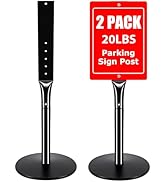 VAIIGO 2Pack Heavy Duty Parking Sign Post for Outside, 20lbs Cast Iron Base Sign Post for Outdoor...