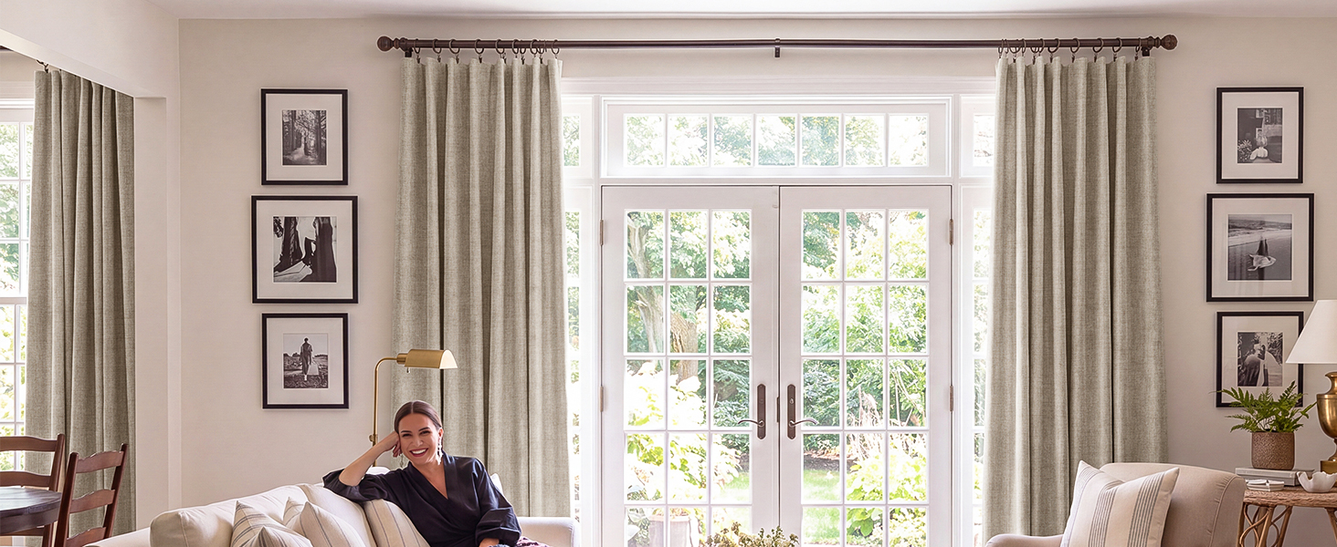 100% blackout living room curtains for sliding glass door privacy protection thermal insulated