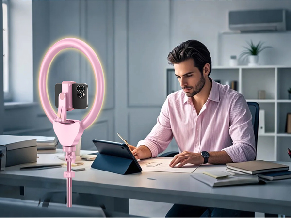 phone tripod stand with ring light