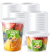 NEEBAKE 50 Set Deli-Containers-with-Lids: [16oz 32oz] Combo Plastic-Food-Storage-Containers-with-...