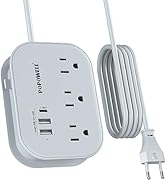 European Travel Plug Adapter USB C, Popowell International European Plug Adapter, 4 FT Travel Pow...