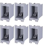 LEONLITE One Gang Old Work Electrical Outlet Box, Standard 14 Cubic Inch Device Box, PVC Electric...