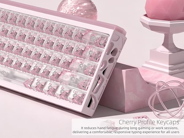 Clear Keycaps, Pink Shine Through Keycaps, Jelly Keycap Transparent keyboard Caps