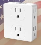 Multi Plug Outlet Splitter, Unidapt Multiple Outlets Extender Adapter with 6 AC Power Socket, Sid...