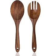 Wooden Salad Servers 10 Inch, Wooden Salad Tongs for Serving, Wooden Salad Spoons and Fork Claw 2...