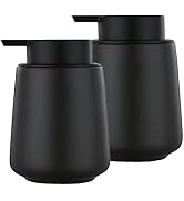 12Oz Black Soap Dispenser - Ceramic Lotion Hand Soap Dispenser Set with Easy-to-Press Pump, Refil...