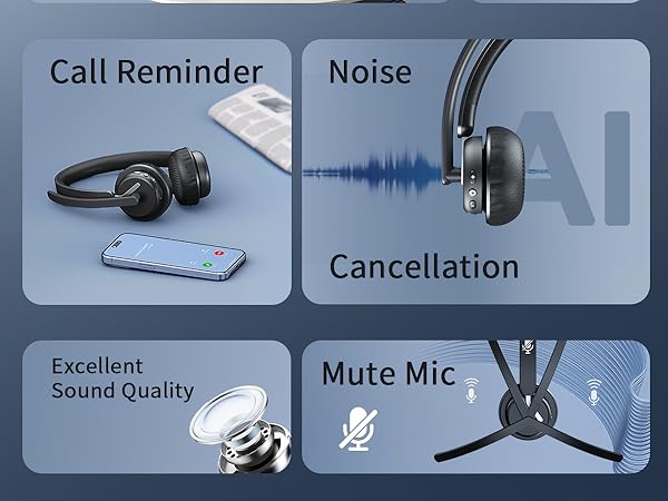 wireless headset with mic for work