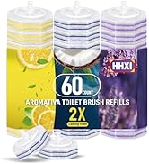 HHXI 60Ct Aromative Toilet Brush Refills, Toilet Bowl Cleaner Refills, Double-Layer Cleaning Pads...