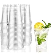 Nicole Home Collection 600 Count Disposable Plastic Cups, Crystal Clear, Durable PET 18 oz. BPA Free