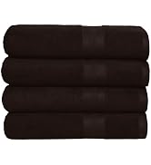 BOUTIQUO Premium Cotton 4 Pack Bath Towel Set - 100% Pure Cotton - 4 Bath Towels 27X54 - Ideal fo...