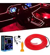 El Wire Lights for Car, El Wire Red Car Interior Neon Lights 16FT/5M Car Led Strip Light Interior...