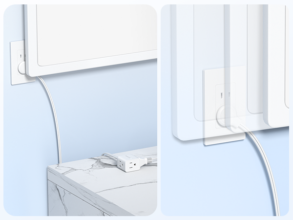 2 prong extension cord with flat wall plug