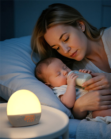 white noise sound machine sunlight alarm clock digital clock for kids bedside night lamp loud clock