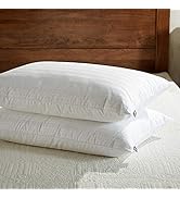 downluxe Goose Feather Down Pillow - Set of 2 Bed Pillows for Sleeping with Premium 100% Cotton S...