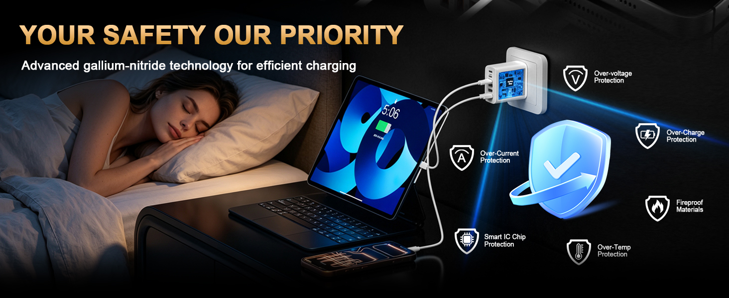 65w usb c wall charger for multi devices