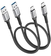 HOTNOW Short Android Auto USB Cable 1.5ft 2Pack, USB A to USB C Cable with USB3.1 10Gbps Data syn...