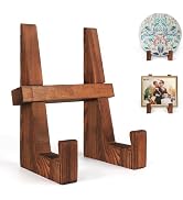 DEBETOOL Plate Stand for Display, 8.8inch Plate Holder for Displaying - Multifunctional Wooden Pi...