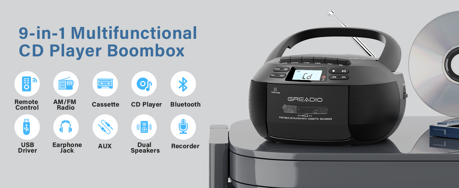 cd cassette boombox
