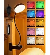 ReinHoo Desk Lamp,10 Colors RGB&amp;Warm White Desk Light,10 Brightness Dimmable Clip On Lamp,500LM B...