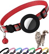 Dgerp Airtag Cat Collar Breakaway, Reflective Kitten Collar with Apple Air Tag Holder and Bell fo...